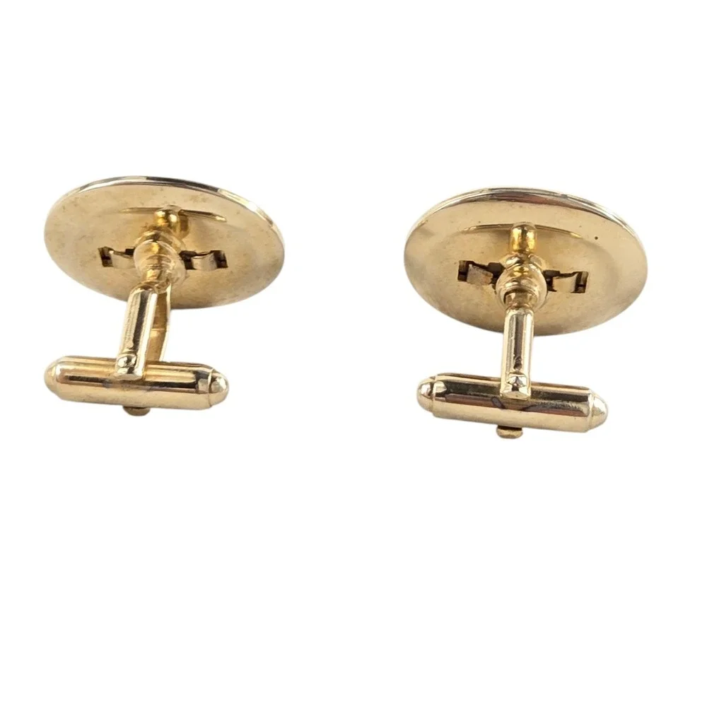 Anson Fly‎ Fishing Lure Lucite Tie Clip Cufflinks Men's Gold Brass Set Vtg Gift